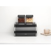 image:imageBrabantia Roll Top Bread Box  Medium  Matt Black  Large Metal Front Opening Bread Store for Kitchen Countertop  Partly Flat Top for Extra Storage Magnet Closing Lid  Fits 1 LoafMatt Black