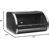 image:imageBrabantia Roll Top Bread Box  Medium  Matt Black  Large Metal Front Opening Bread Store for Kitchen Countertop  Partly Flat Top for Extra Storage Magnet Closing Lid  Fits 1 LoafMatt Black