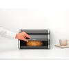 image:imageBrabantia Roll Top Bread Box  Medium  Matt Black  Large Metal Front Opening Bread Store for Kitchen Countertop  Partly Flat Top for Extra Storage Magnet Closing Lid  Fits 1 LoafMatt Black