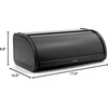 image:imageBrabantia Roll Top Bread Box  Medium  Matt Black  Large Metal Front Opening Bread Store for Kitchen Countertop  Partly Flat Top for Extra Storage Magnet Closing Lid  Fits 1 LoafMatt Black