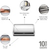 image:imageBrabantia Roll Top Bread Box  Medium  Matt Steel  Large Metal Front Opening Bread Store for Kitchen Countertop  Partly Flat Top for Extra Storage Magnet Closing Lid  Fits 1 LoafMatt Steel