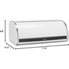 image:imageBrabantia Roll Top Bread Box  Medium  Matt Steel  Large Metal Front Opening Bread Store for Kitchen Countertop  Partly Flat Top for Extra Storage Magnet Closing Lid  Fits 1 LoafWhite