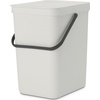 image:imageBrabantia Sort amp Go Kitchen Countertop Food Scraps Compost Bin  XS  08 Gal  3L  Light Gray  Removable StayOpen Lid Carry Handle EasyClean Recycling Box  Wall Bracket Sold SeparatelyLight Gray