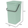 image:imageBrabantia Sort amp Go Kitchen Countertop Food Scraps Compost Bin  XS  08 Gal  3L  Light Gray  Removable StayOpen Lid Carry Handle EasyClean Recycling Box  Wall Bracket Sold SeparatelyJade Green