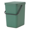 image:imageBrabantia Sort amp Go Kitchen Countertop Food Scraps Compost Bin  XS  08 Gal  3L  Light Gray  Removable StayOpen Lid Carry Handle EasyClean Recycling Box  Wall Bracket Sold SeparatelyFir Green