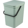 image:imageBrabantia Sort amp Go Kitchen Countertop Food Scraps Compost Bin  XS  08 Gal  3L  Light Gray  Removable StayOpen Lid Carry Handle EasyClean Recycling Box  Wall Bracket Sold SeparatelyJade Green
