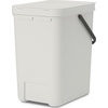 image:imageBrabantia Sort amp Go Kitchen Countertop Food Scraps Compost Bin  XS  08 Gal  3L  Light Gray  Removable StayOpen Lid Carry Handle EasyClean Recycling Box  Wall Bracket Sold SeparatelyLight Gray