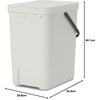 image:imageBrabantia Sort amp Go Kitchen Countertop Food Scraps Compost Bin  XS  08 Gal  3L  Light Gray  Removable StayOpen Lid Carry Handle EasyClean Recycling Box  Wall Bracket Sold SeparatelyGray