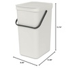 image:imageBrabantia Sort amp Go Kitchen Countertop Food Scraps Compost Bin  XS  08 Gal  3L  Light Gray  Removable StayOpen Lid Carry Handle EasyClean Recycling Box  Wall Bracket Sold SeparatelyLight Gray