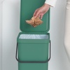 image:imageBrabantia Sort amp Go Kitchen Countertop Food Scraps Compost Bin  XS  08 Gal  3L  Light Gray  Removable StayOpen Lid Carry Handle EasyClean Recycling Box  Wall Bracket Sold SeparatelyFir Green