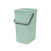 image:imageBrabantia Sort amp Go Kitchen Countertop Food Scraps Compost Bin  XS  08 Gal  3L  Light Gray  Removable StayOpen Lid Carry Handle EasyClean Recycling Box  Wall Bracket Sold SeparatelyJade Green