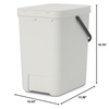 image:imageBrabantia Sort amp Go Kitchen Countertop Food Scraps Compost Bin  XS  08 Gal  3L  Light Gray  Removable StayOpen Lid Carry Handle EasyClean Recycling Box  Wall Bracket Sold SeparatelyLight Gray