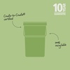 image:imageBrabantia Sort amp Go Kitchen Countertop Food Scraps Compost Bin  XS  08 Gal  3L  Light Gray  Removable StayOpen Lid Carry Handle EasyClean Recycling Box  Wall Bracket Sold SeparatelyJade Green