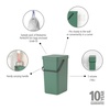 image:imageBrabantia Sort amp Go Kitchen Countertop Food Scraps Compost Bin  XS  08 Gal  3L  Light Gray  Removable StayOpen Lid Carry Handle EasyClean Recycling Box  Wall Bracket Sold SeparatelyFir Green