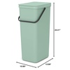 image:imageBrabantia Sort amp Go Kitchen Countertop Food Scraps Compost Bin  XS  08 Gal  3L  Light Gray  Removable StayOpen Lid Carry Handle EasyClean Recycling Box  Wall Bracket Sold SeparatelyJade Green