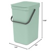 image:imageBrabantia Sort amp Go Kitchen Countertop Food Scraps Compost Bin  XS  08 Gal  3L  Light Gray  Removable StayOpen Lid Carry Handle EasyClean Recycling Box  Wall Bracket Sold SeparatelyJade Green