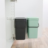 image:imageBrabantia Sort amp Go Kitchen Countertop Food Scraps Compost Bin  XS  08 Gal  3L  Light Gray  Removable StayOpen Lid Carry Handle EasyClean Recycling Box  Wall Bracket Sold SeparatelyGray  Jade Green