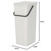 image:imageBrabantia Sort amp Go Kitchen Countertop Food Scraps Compost Bin  XS  08 Gal  3L  Light Gray  Removable StayOpen Lid Carry Handle EasyClean Recycling Box  Wall Bracket Sold SeparatelyLight Gray