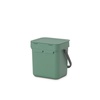 image:imageBrabantia Sort amp Go Kitchen Countertop Food Scraps Compost Bin  XS  08 Gal  3L  Light Gray  Removable StayOpen Lid Carry Handle EasyClean Recycling Box  Wall Bracket Sold SeparatelyFir Green