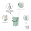 image:imageBrabantia Sort amp Go Kitchen Countertop Food Scraps Compost Bin  XS  08 Gal  3L  Light Gray  Removable StayOpen Lid Carry Handle EasyClean Recycling Box  Wall Bracket Sold SeparatelyJade Green