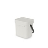 image:imageBrabantia Sort amp Go Kitchen Countertop Food Scraps Compost Bin  XS  08 Gal  3L  Light Gray  Removable StayOpen Lid Carry Handle EasyClean Recycling Box  Wall Bracket Sold SeparatelyLight Gray