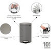 image:imageBrabantia StepOn XS Trash Can  Mineral Concrete Gray  13 Gallon  5L  Bathroom Bedroom Office Trash Can Light Pedal Handle amp Removable Inner Bucket  99 x 133 x 162   Trash BagsMineral Concrete Gray