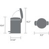image:imageBrabantia StepOn XS Trash Can  Mineral Concrete Gray  13 Gallon  5L  Bathroom Bedroom Office Trash Can Light Pedal Handle amp Removable Inner Bucket  99 x 133 x 162   Trash BagsConfident Gray