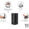 image:imageBrabantia StepOn XS Trash Can  Mineral Concrete Gray  13 Gallon  5L  Bathroom Bedroom Office Trash Can Light Pedal Handle amp Removable Inner Bucket  99 x 133 x 162   Trash BagsMatt Black