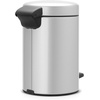 image:imageBrabantia StepOn XS Trash Can  Mineral Concrete Gray  13 Gallon  5L  Bathroom Bedroom Office Trash Can Light Pedal Handle amp Removable Inner Bucket  99 x 133 x 162   Trash BagsMetallic Gray