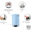 image:imageBrabantia StepOn XS Trash Can  Mineral Concrete Gray  13 Gallon  5L  Bathroom Bedroom Office Trash Can Light Pedal Handle amp Removable Inner Bucket  99 x 133 x 162   Trash BagsDreamy Blue