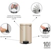 image:imageBrabantia StepOn XS Trash Can  Mineral Concrete Gray  13 Gallon  5L  Bathroom Bedroom Office Trash Can Light Pedal Handle amp Removable Inner Bucket  99 x 133 x 162   Trash BagsMetallic Gold