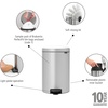 image:imageBrabantia StepOn XS Trash Can  Mineral Concrete Gray  13 Gallon  5L  Bathroom Bedroom Office Trash Can Light Pedal Handle amp Removable Inner Bucket  99 x 133 x 162   Trash BagsMetallic Gray