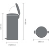 image:imageBrabantia StepOn XS Trash Can  Mineral Concrete Gray  13 Gallon  5L  Bathroom Bedroom Office Trash Can Light Pedal Handle amp Removable Inner Bucket  99 x 133 x 162   Trash BagsBrilliant Steel