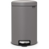 image:imageBrabantia StepOn XS Trash Can  Mineral Concrete Gray  13 Gallon  5L  Bathroom Bedroom Office Trash Can Light Pedal Handle amp Removable Inner Bucket  99 x 133 x 162   Trash BagsMineral Concrete Gray