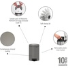 image:imageBrabantia StepOn XS Trash Can  Mineral Concrete Gray  13 Gallon  5L  Bathroom Bedroom Office Trash Can Light Pedal Handle amp Removable Inner Bucket  99 x 133 x 162   Trash BagsMineral Concrete Gray