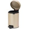 image:imageBrabantia StepOn XS Trash Can  Mineral Concrete Gray  13 Gallon  5L  Bathroom Bedroom Office Trash Can Light Pedal Handle amp Removable Inner Bucket  99 x 133 x 162   Trash BagsMetallic Gold