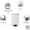 image:imageBrabantia StepOn XS Trash Can  Mineral Concrete Gray  13 Gallon  5L  Bathroom Bedroom Office Trash Can Light Pedal Handle amp Removable Inner Bucket  99 x 133 x 162   Trash BagsWhite