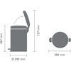 image:imageBrabantia StepOn XS Trash Can  Mineral Concrete Gray  13 Gallon  5L  Bathroom Bedroom Office Trash Can Light Pedal Handle amp Removable Inner Bucket  99 x 133 x 162   Trash BagsPlatinum