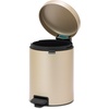 image:imageBrabantia StepOn XS Trash Can  Mineral Concrete Gray  13 Gallon  5L  Bathroom Bedroom Office Trash Can Light Pedal Handle amp Removable Inner Bucket  99 x 133 x 162   Trash BagsMetallic Gold