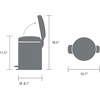 image:imageBrabantia StepOn XS Trash Can  Mineral Concrete Gray  13 Gallon  5L  Bathroom Bedroom Office Trash Can Light Pedal Handle amp Removable Inner Bucket  99 x 133 x 162   Trash BagsMineral Concrete Gray