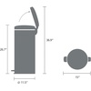image:imageBrabantia StepOn XS Trash Can  Mineral Concrete Gray  13 Gallon  5L  Bathroom Bedroom Office Trash Can Light Pedal Handle amp Removable Inner Bucket  99 x 133 x 162   Trash BagsMineral Red