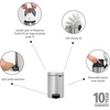 image:imageBrabantia StepOn XS Trash Can  Mineral Concrete Gray  13 Gallon  5L  Bathroom Bedroom Office Trash Can Light Pedal Handle amp Removable Inner Bucket  99 x 133 x 162   Trash BagsMetallic Gray