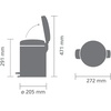 image:imageBrabantia StepOn XS Trash Can  Mineral Concrete Gray  13 Gallon  5L  Bathroom Bedroom Office Trash Can Light Pedal Handle amp Removable Inner Bucket  99 x 133 x 162   Trash BagsPlatinum