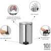 image:imageBrabantia StepOn XS Trash Can  Mineral Concrete Gray  13 Gallon  5L  Bathroom Bedroom Office Trash Can Light Pedal Handle amp Removable Inner Bucket  99 x 133 x 162   Trash BagsMatt Steel