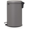 image:imageBrabantia StepOn XS Trash Can  Mineral Concrete Gray  13 Gallon  5L  Bathroom Bedroom Office Trash Can Light Pedal Handle amp Removable Inner Bucket  99 x 133 x 162   Trash BagsMineral Concrete Gray