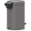 image:imageBrabantia StepOn XS Trash Can  Mineral Concrete Gray  13 Gallon  5L  Bathroom Bedroom Office Trash Can Light Pedal Handle amp Removable Inner Bucket  99 x 133 x 162   Trash BagsMineral Concrete Gray