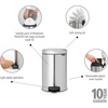 image:imageBrabantia StepOn XS Trash Can  Mineral Concrete Gray  13 Gallon  5L  Bathroom Bedroom Office Trash Can Light Pedal Handle amp Removable Inner Bucket  99 x 133 x 162   Trash BagsMatt Steel FPP