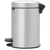 image:imageBrabantia StepOn XS Trash Can  Mineral Concrete Gray  13 Gallon  5L  Bathroom Bedroom Office Trash Can Light Pedal Handle amp Removable Inner Bucket  99 x 133 x 162   Trash BagsMetallic Gray