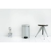 image:imageBrabantia StepOn XS Trash Can  Mineral Concrete Gray  13 Gallon  5L  Bathroom Bedroom Office Trash Can Light Pedal Handle amp Removable Inner Bucket  99 x 133 x 162   Trash BagsMetallic Gray