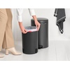 image:imageBrabantia StepOn XS Trash Can  Mineral Concrete Gray  13 Gallon  5L  Bathroom Bedroom Office Trash Can Light Pedal Handle amp Removable Inner Bucket  99 x 133 x 162   Trash BagsConfident Gray